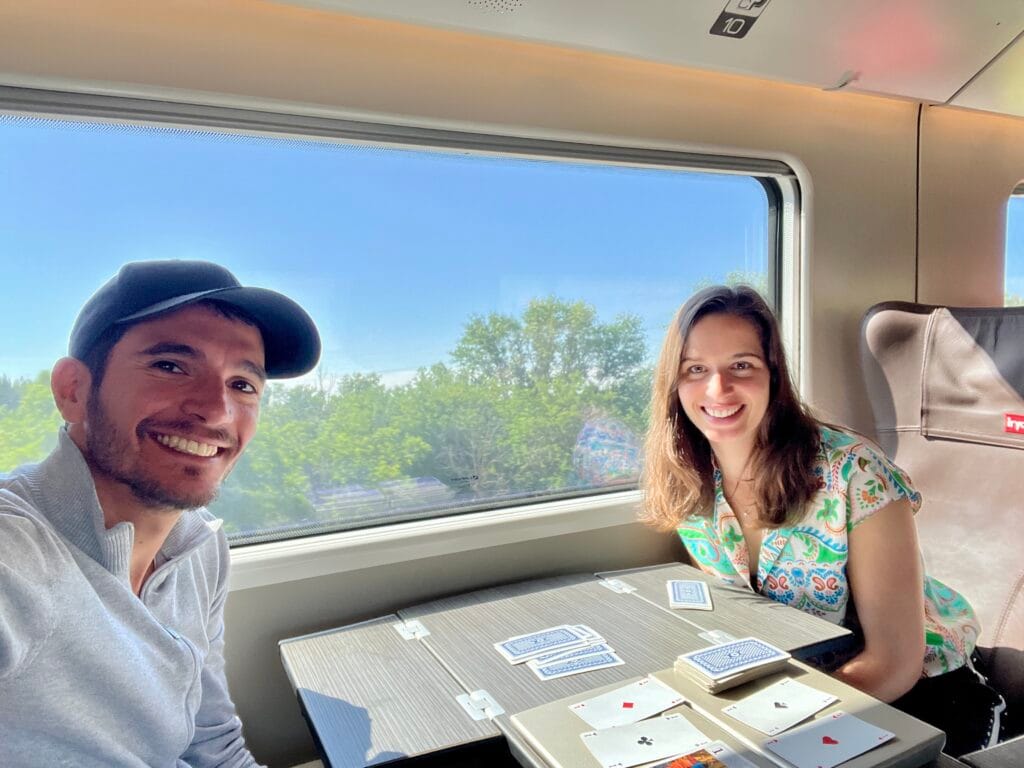 selfie dans le train en andalousie