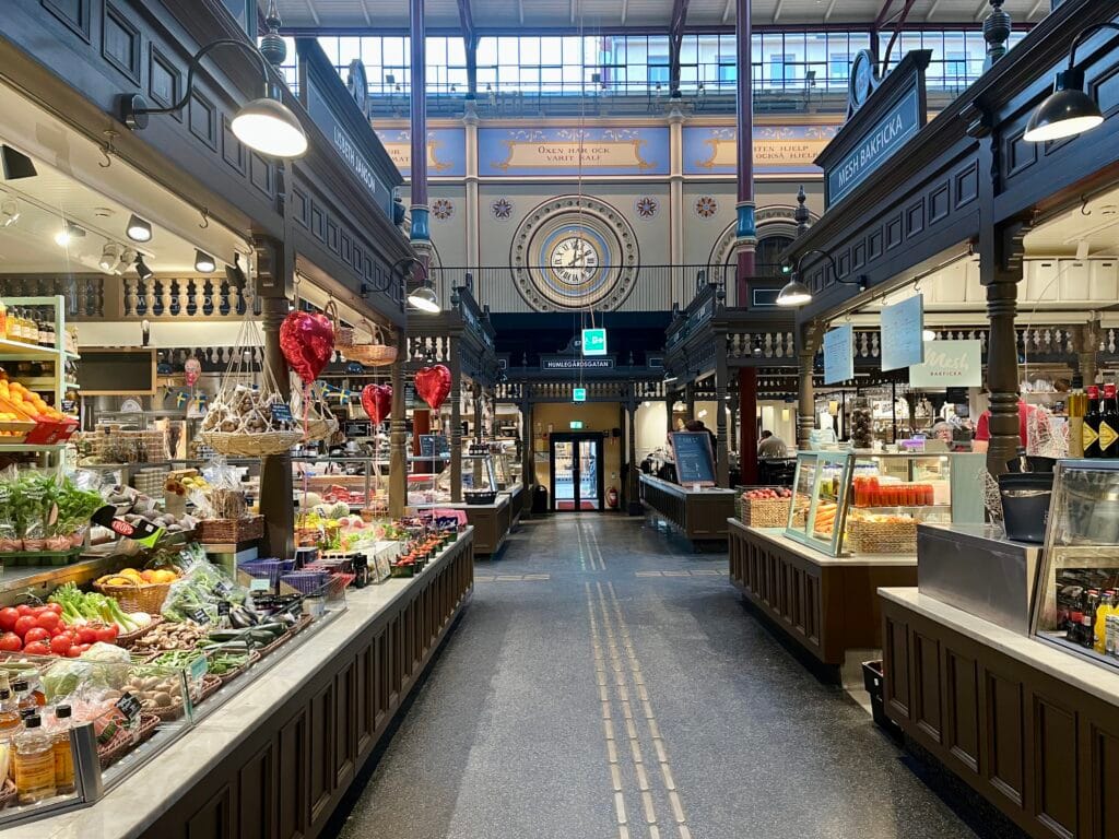 saluhall dans le quartier d'Ostermalm à Stockholm