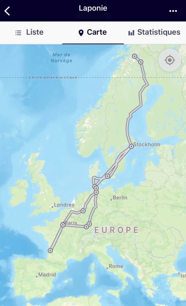 itinéraire interrail laponie