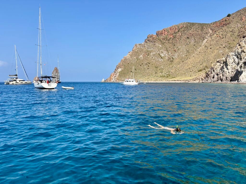 snorkeling à la plage Praia Vinci à Lipari
